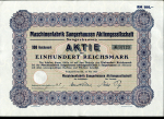 Акция 100 марок 1933 "Maschinenfabrik Sangerhausen" (Германия)