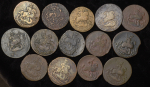Набор из 14-ти медных монет 2 копейки