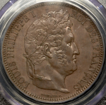 Модуль 5 франков 1831 "Визит Луи-Филиппа I на Монетный двор в Руане" (Франция) (в слабе)