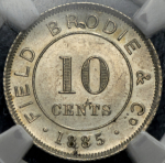 Токен 10 центов 1885 (Панама) (в слабе)