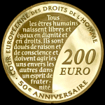 200 евро 2009 "50-летие Европейского суда по правам человека" (Франция)