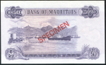 50 рупий 1967  Недопечатка  Образец (Маврикий)