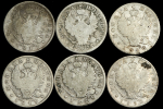 Набор из 6-ти сер  монет Полтина