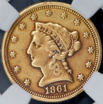 2 5 доллара 1861 (США) (в слабе)