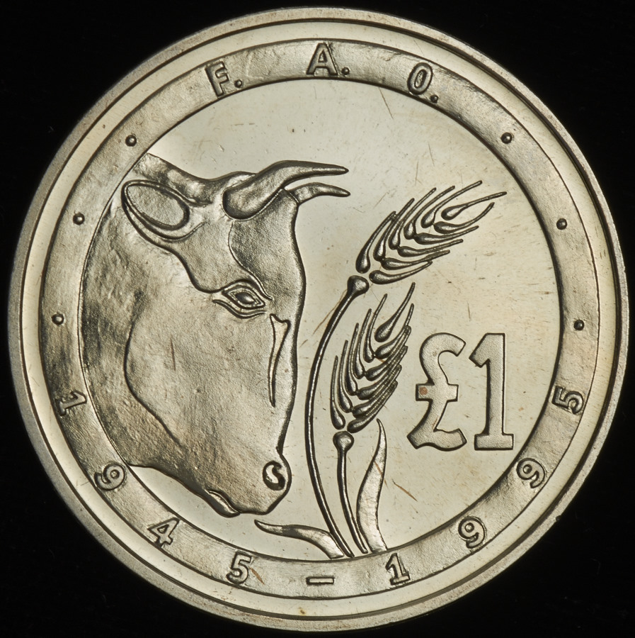 1 фунт 1995 "50 лет ФАО" (Кипр)