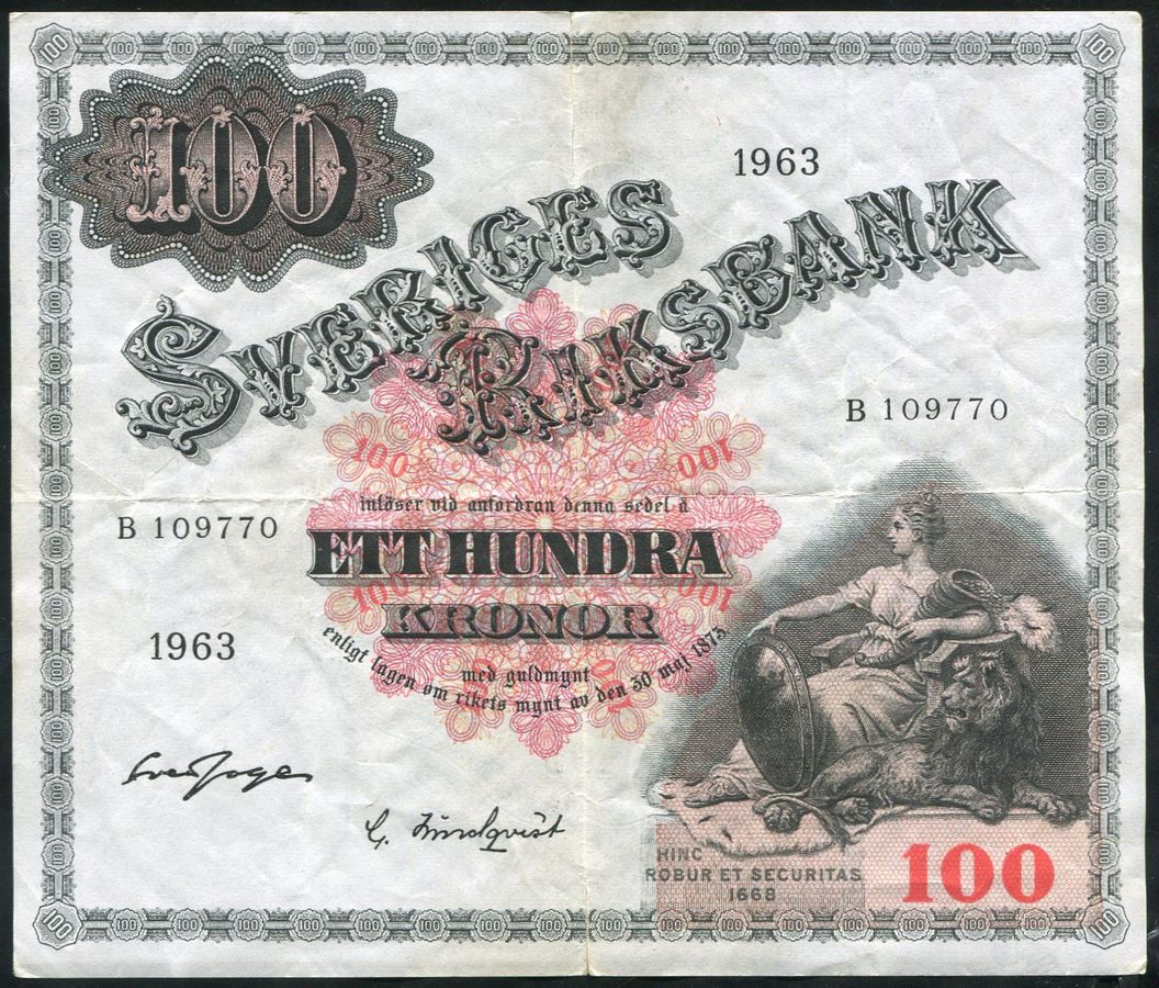 100 крон 1963 (Швеция)