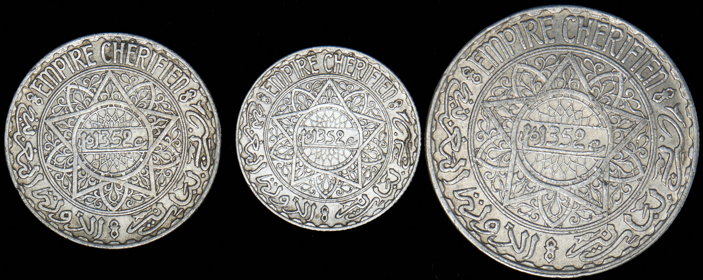 Набор из 3-х сер  монет (Марроко)