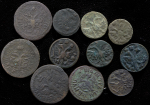 Набор из 11-ти медных монет Полушка (Петр I)