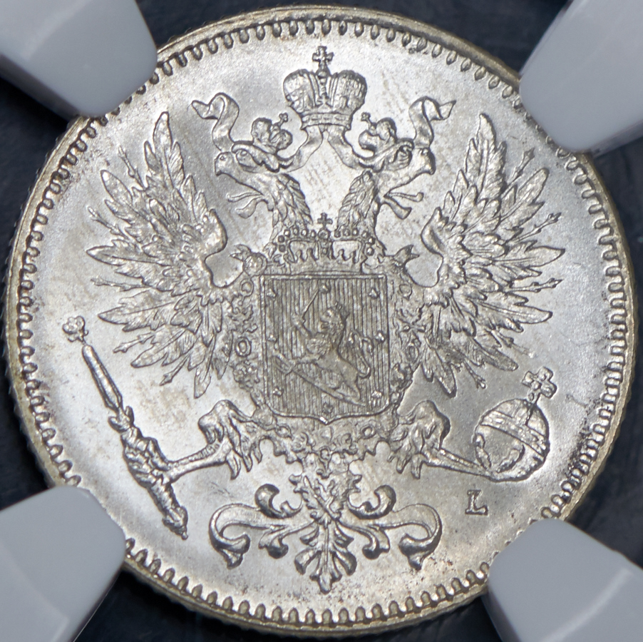 50 пенни 1911 (Финляндия) (в слабе)