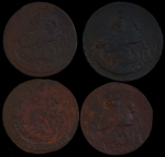 Набор из 12-ти медных монет 2 копейки (Екатерина II) ММ