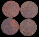 Набор из 12-ти медных монет 2 копейки (Екатерина II)