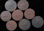 Набор из 8-ми медных монет (Елизавета Петровна)