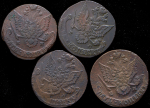 Набор из 8-ми монет 5 копеек (Екатерина II) ЕМ