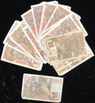 Набор из 21-й боны 100 франков 1946-1947 (Франция)