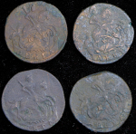 Набор из 4-х монет Деньга КМ