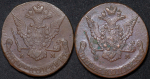 Набор из 6-ти медн  монет 5 копеек 1770-е