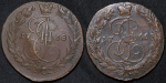 Набор из 7-ми медн  монет 5 копеек 1760-е