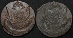 Набор из 9-ти медн  монет 5 копеек 1780-е