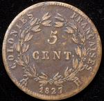 5 сантимов 1827 (Французские колонии)