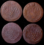 Набор из 4-х монет 2 копейки (Елизавета Петровна)