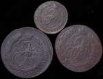 Набор из 3-х медных монет 1788