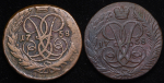 Набор из 2-х монет 2 копейки 1758 (с гуртовой надписью,  Иль. 3р.)